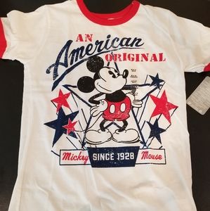 Disney Boys Sml & Med American Mickey Mouse Tshir